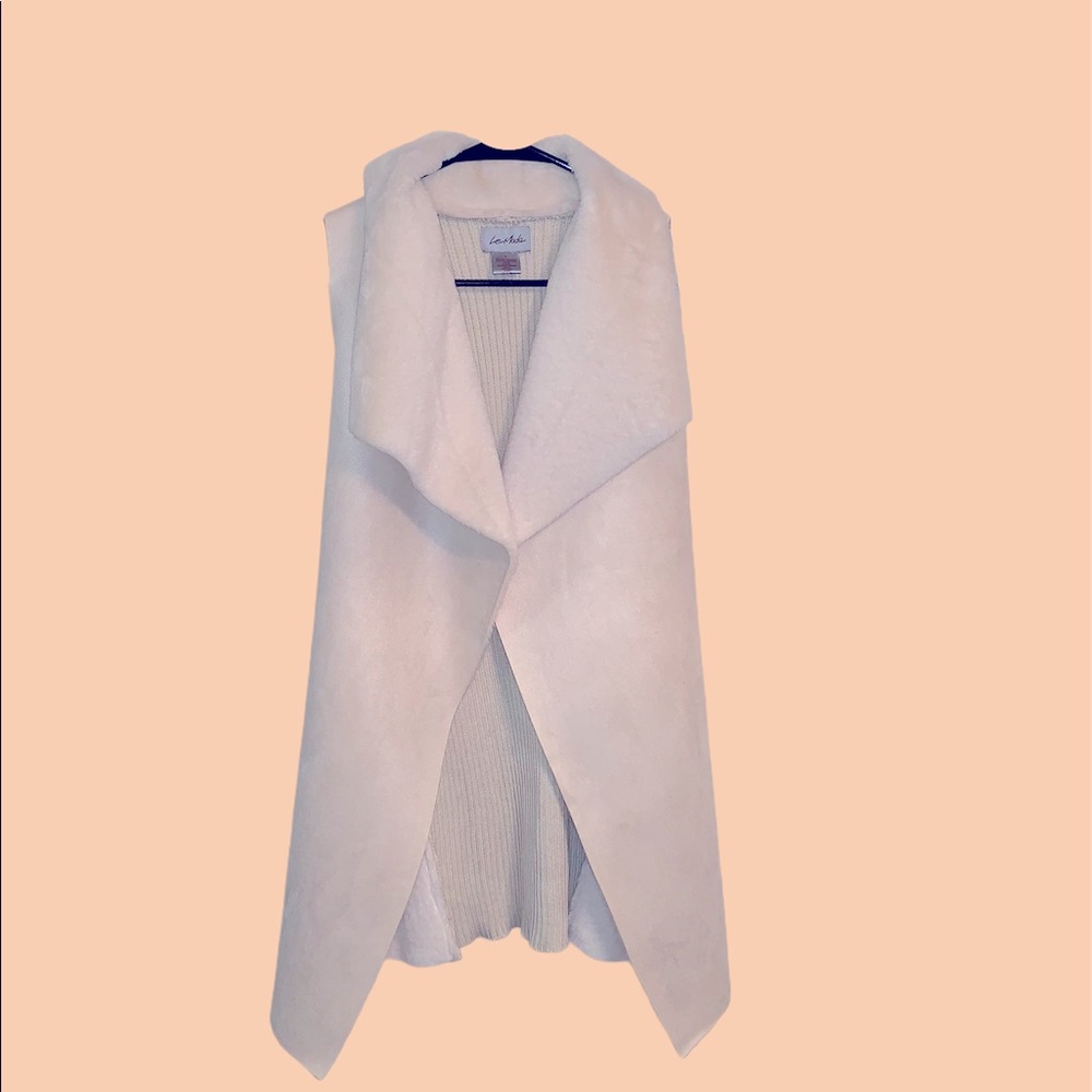 Faux fur cream vest